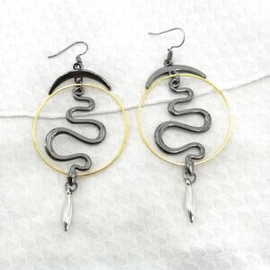 Celestial Snake Drop Earrings, Witchy Earrings, Gift for Her